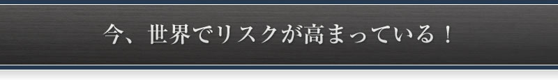 今、世界でリスクが高まっている!