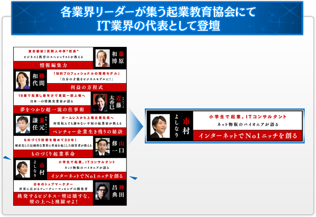 各業界リーダーが集う起業教育協会にてIT業界の代表として登壇
