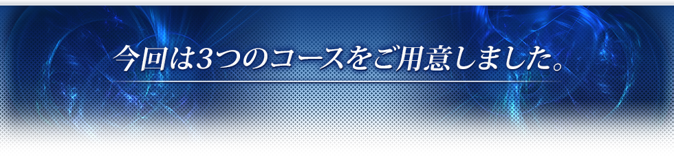 今回は3つのコースをご用意しました。