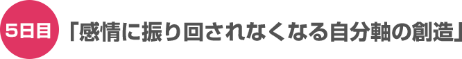 5日目「感情に振り回されなくなる自分軸の創造」