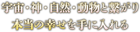 宇宙・神・自然・動物と繋がり本当の幸せを手に入れる