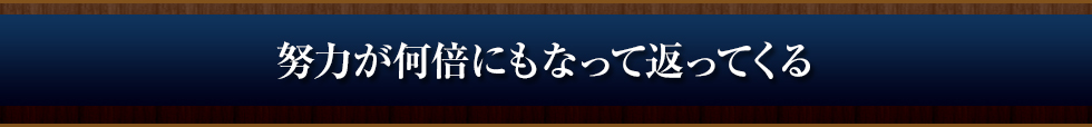 努力が何倍にもなって返ってくる