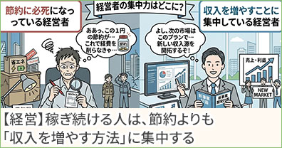 【経営】稼ぎ続ける人は、節約よりも「収入を増やす方法」に集中する