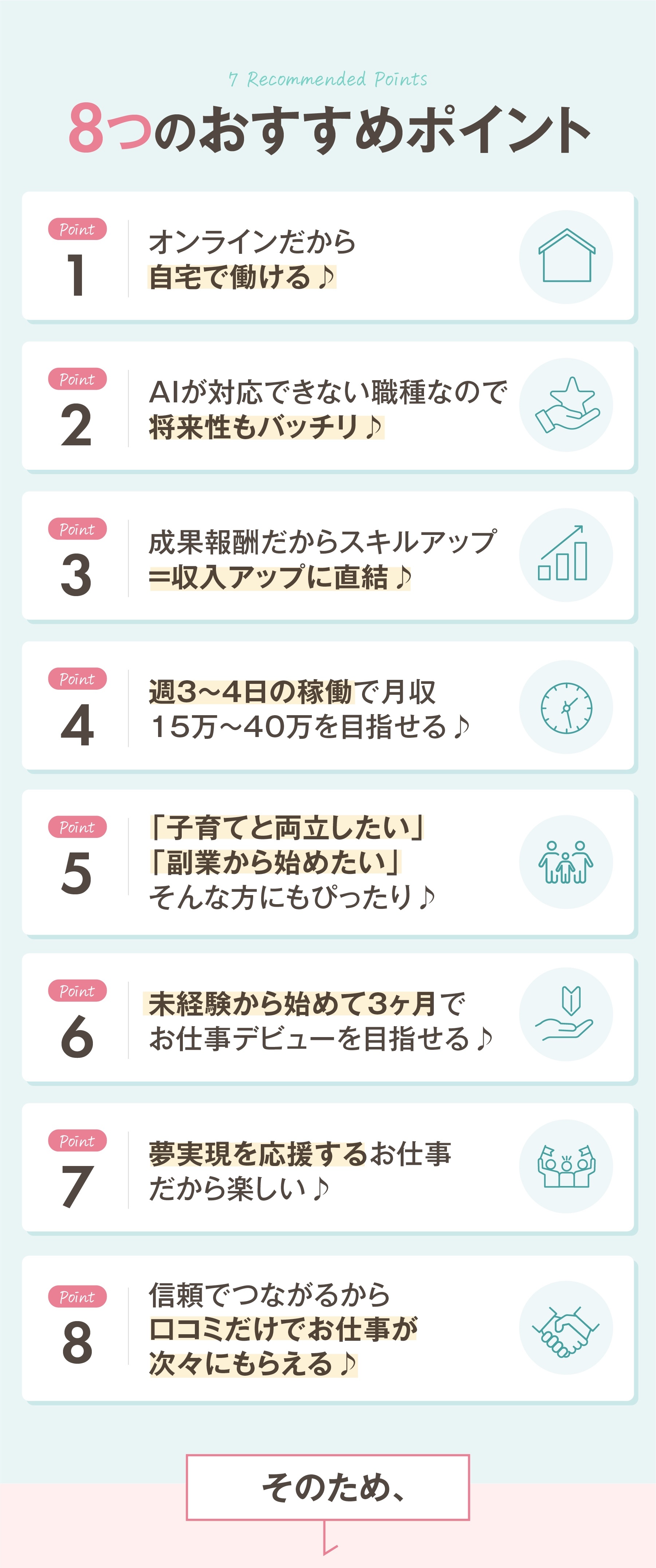 オンラインだから自宅で働ける