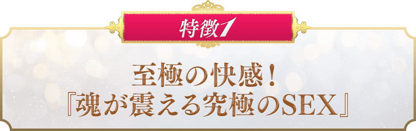 特徴１　至極の快感！『魂が震える究極のSEX』