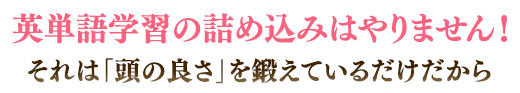 英単語学習の詰め込みはやりません！それは「頭の良さ」を鍛えているだけだから