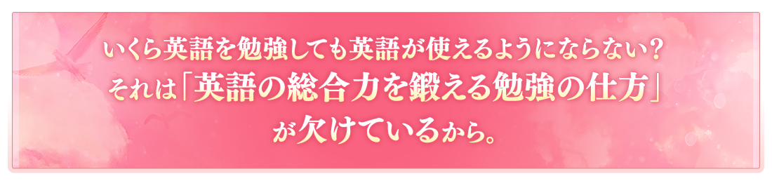 いくら英語を勉強しても英語が使えるようにならない？それは「英語の総合力を鍛える勉強の仕方」が欠けているから。