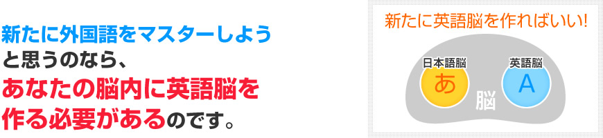 新たに外国語をマスターしようと思うのなら、あなたの脳内に英語脳を作る必要があるのです。