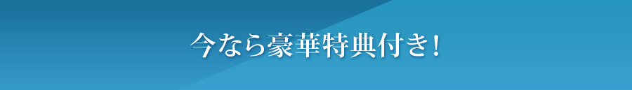 今なら豪華特典付き!