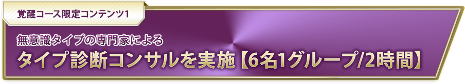 “無意識タイプの専門家によるタイプ診断コンサルを実施【6名1グループ/2時間】