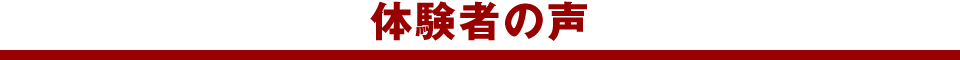 体験者の声