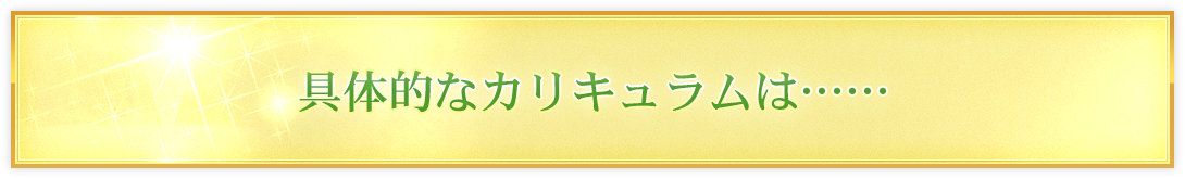 具体的なカリキュラムは……