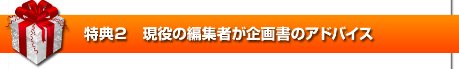 特典２　企画書のアドバイス