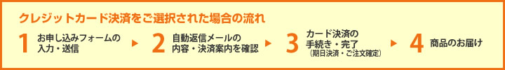 クレジットカード決済をごっ選択された場合の流れ