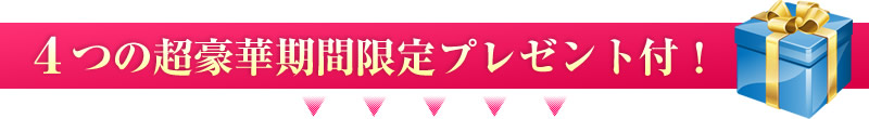 4つの超豪華期間限定プレゼント付！