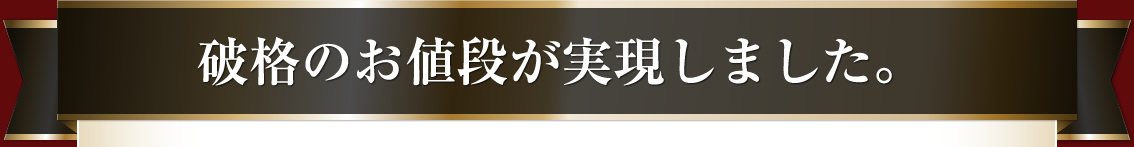 破格のお値段が実現しました。