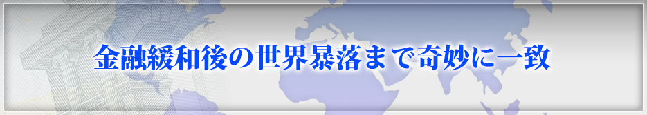 金融緩和後の世界暴落まで奇妙に一致
