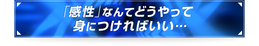 ■「感性」なんてどうやって身につければいい…