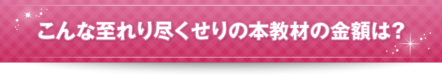 こんな至れり尽くせりの本教材の金額は？