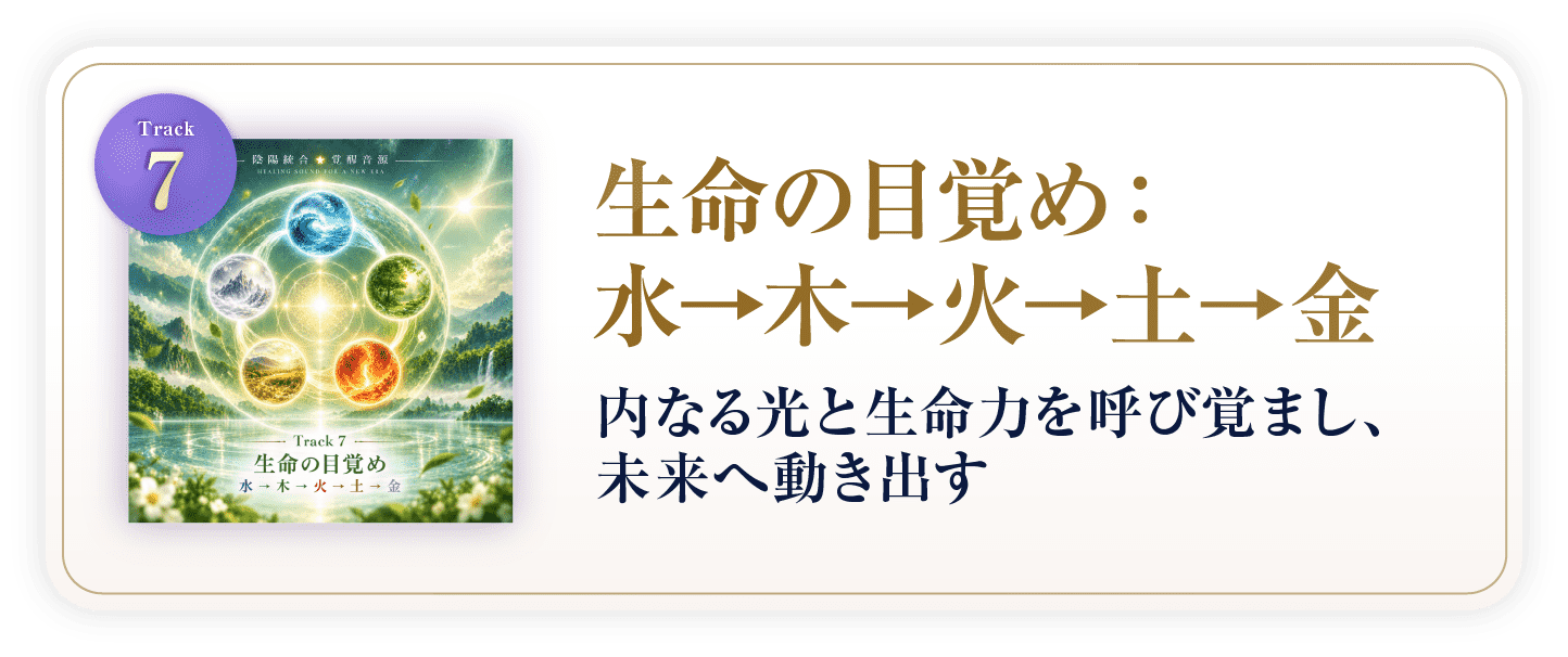 生命の目覚め:水→木→火→土→金