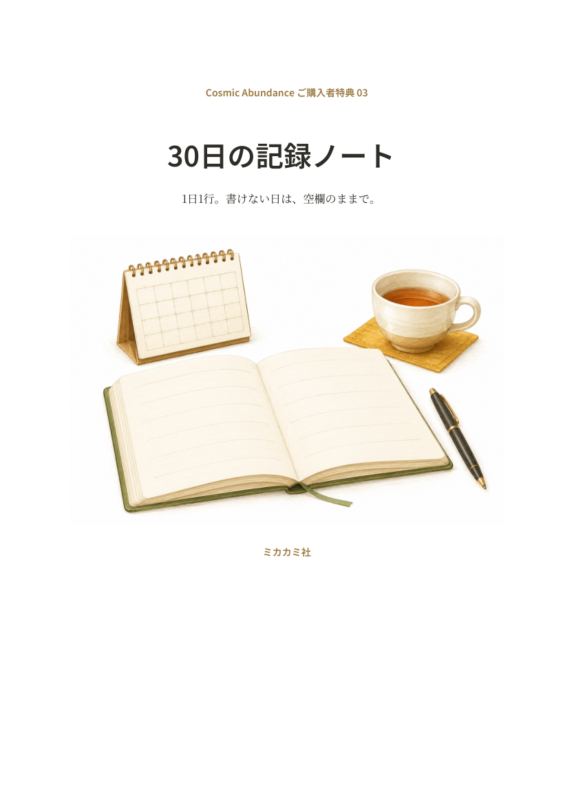 30日の記録ノート 表紙