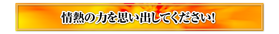 情熱の力を思い出してください！