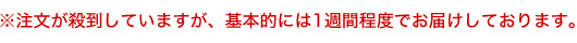 ※注文が殺到していますが、基本的には1週間程度でお届けしております。