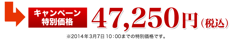 キャンペーン特別価格 47,250円（税込）