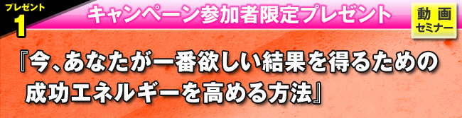 『今、あなたが一番欲しい結果を得るための成功エネルギーを高める方法』