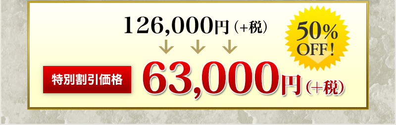 126,000円（+税）→特別限定価格 90,000円（+税）