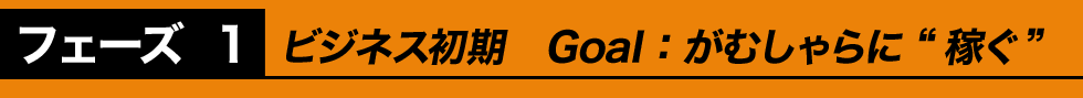 【フェーズ１】ビジネス初期 Goal：がむしゃらに“稼ぐ”