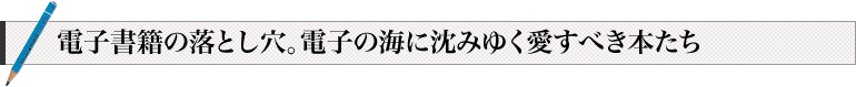 電子書籍の落とし穴。電子の海に沈みゆく愛すべき本たち