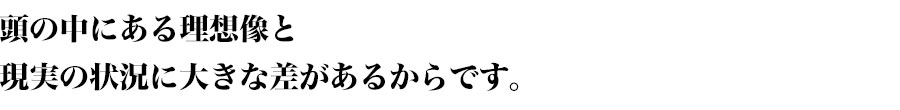 頭の中にある理想像と
現実の状況に大きな差があるからです。