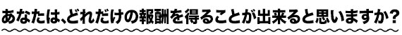 あなたは、どれだけの報酬を得ることが出来ると思いますか？