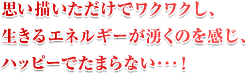 思い描いただけでワクワクし、生きるエネルギーが湧くのを感じ、ハッピーでたまらない･･･！