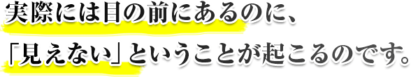 実際には目の前にあるのに、「見えない」ということが起こるのです。