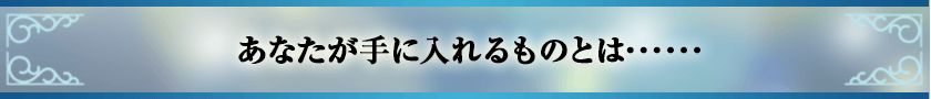 あなたが手に入れるものとは･･････